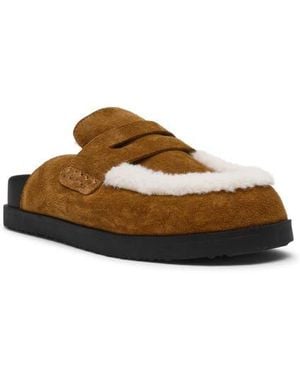 Steve Madden Tomlin Faux Fur Trim Mule - Brown