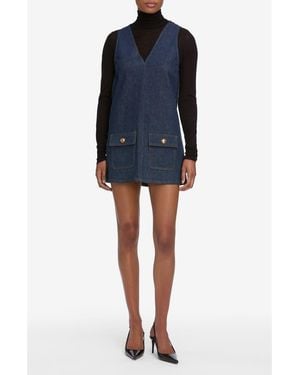 FRAME The Pinafore Denim Minidress - Blue
