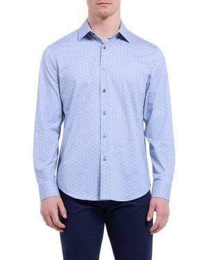 Bugatchi Jimmy Ooohcotton Button-Up Shirt - Blue