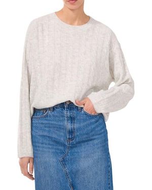 1.STATE Mixed Stitch Crewneck Sweater - Blue