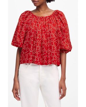 Madewell Shirred Puff-Sleeve Top
