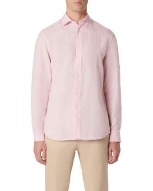 Bugatchi Axel Linen Button-Up Shirt - Pink
