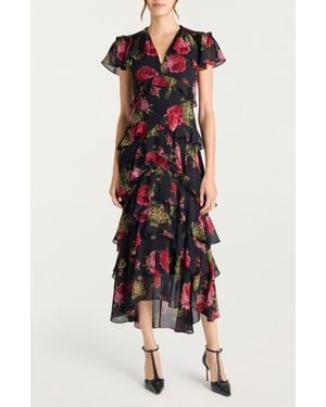 Cinq À Sept Tatum Floral Tiered Ruffle Maxi Dress - Multicolor