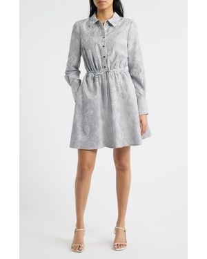 Sam Edelman Floral Long Sleeve Shirtdress - Gray