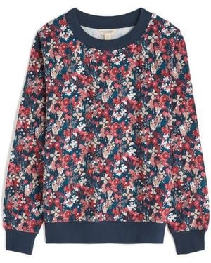 Seasalt Cornwall Bright Wave Floral Organic Cotton Sweatshirt - Blue