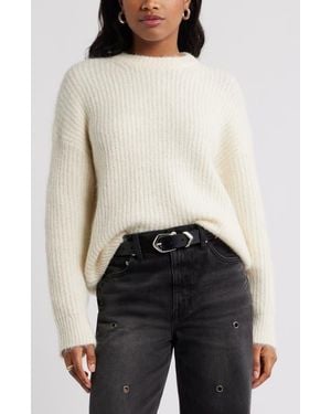 Open Edit Oversize Fuzzy Sweater - Black