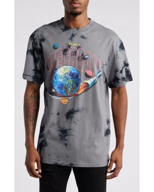 ICECREAM Eat Up Oversize Tie Dye Cotton Graphic T-Shirt - Gray