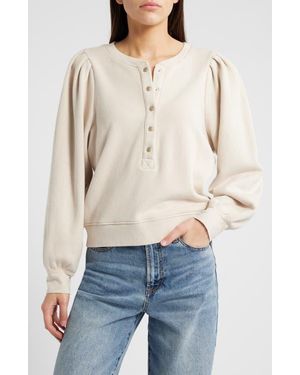 Rails Mariana Cotton French Terry Henley Sweatshirt - Blue