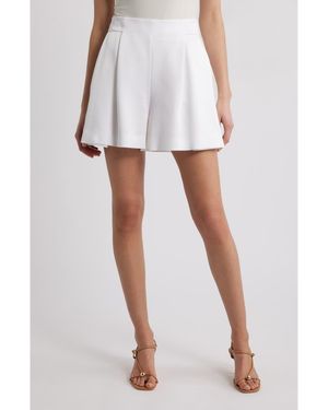 BOSS Tulania Pleated High Waist Shorts - White