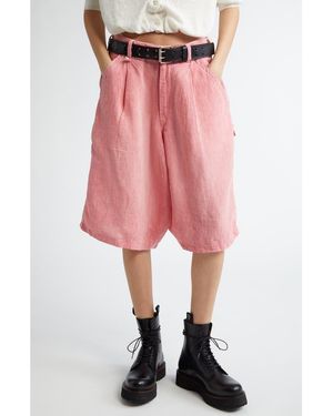 R13 Jesse Linen Carpenter Shorts - Pink
