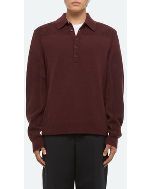 Helmut Lang Block Polo Sweater - Red
