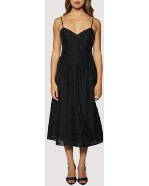 Lost + Wander Petal Veil Jacquard Dress - Black