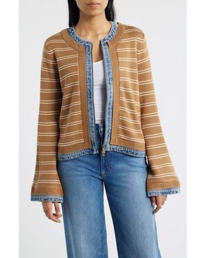 Wit & Wisdom Mixed Media Jacket - Blue