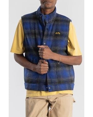 Stan Ray Plaid Cotton Flannel Vest - Blue