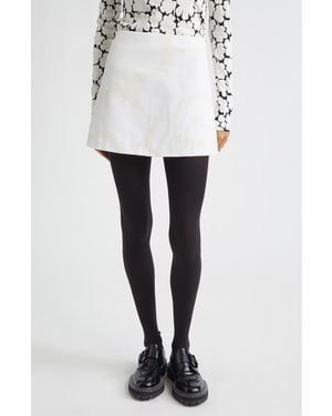 Marimekko Kirjasto Unikko Jacquard A-Line Faille Miniskirt - White