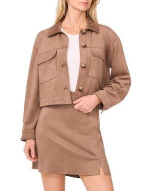 Vince Camuto Faux Suede Jacket - Brown