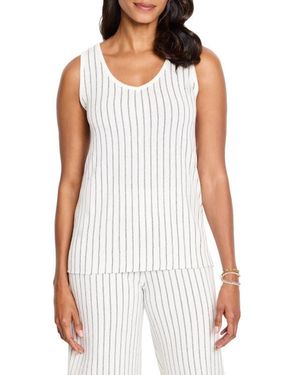NIC+ZOE Destination Stripe Sweater Tank - White