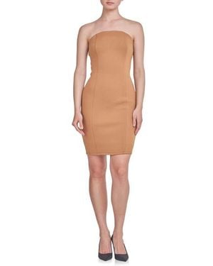 Endless Rose Strapless Scuba Body-Con Minidress - Natural