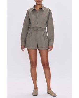 Pistola Archie Long Sleeve Stretch Cotton Romper - Multicolor