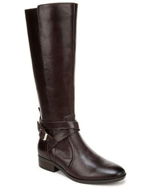 Naturalizer Rena 2 Wide Calf Knee High Block Heel Riding Boots - Brown