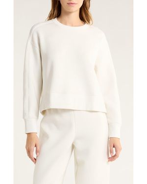 Spanx Airessentials Luxe Crop Crewneck Sweatshirt - White