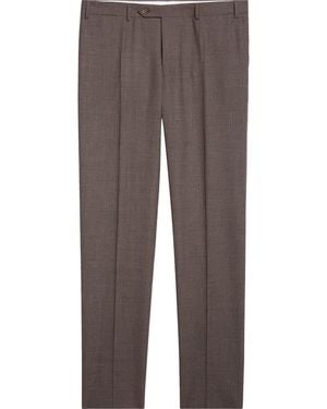 Canali Siena Regular Fit Impeccabile Super 130S Wool Suit Pants - Brown
