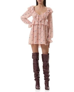 AFRM Arland Long Sleeve Minidress - Pink