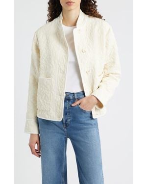 Bernardo Quilted Jacquard Jacket - Blue