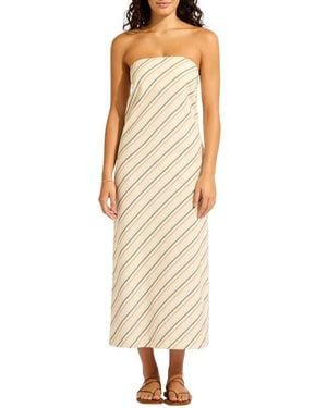 Seafolly Bias Cut Cover-Up Midi Dress - Natural