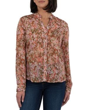 Kut From The Kloth Jasmine Chiffon Button-Up Shirt - Red