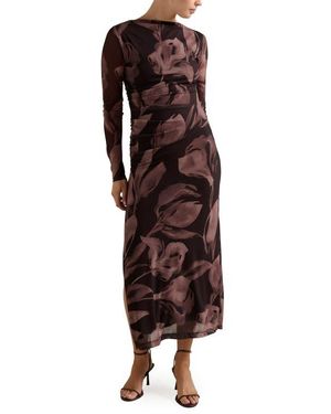EVER NEW Kahlani Floral Print Long Sleeve Midi Dress in Blue | Lyst