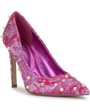 Jessica Simpson Welica Embellished Jacquard Pump - Purple