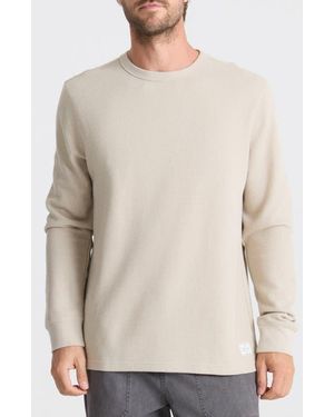 Roark Well Worn Cotton Blend Thermal Sweatshirt - White