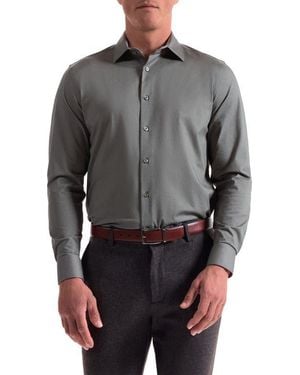 Bugatchi Jimmy Ooohcotton Button-Up Shirt - Gray