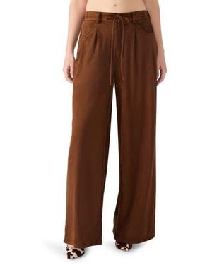 Steve Madden Alysia Faux Suede Drawstring Pants - Brown