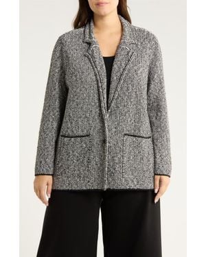 Eileen Fisher Notch Collar Organic Cotton Blend Jacket - Gray