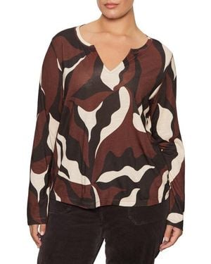 Sanctuary Perfect Notch Print Long Sleeve T-Shirt - Multicolor