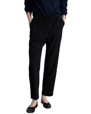 Mango Elastic Waist Flowy Pants - Black
