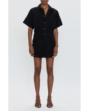Pistola Tully Front Snap Minidress - Black