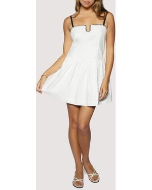 Lost + Wander Voyage Chic Whipstitch Detail Cotton Minidress - White