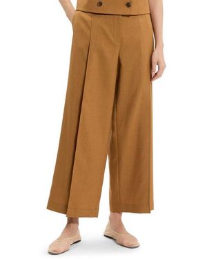 Theory City Pleated High Waist Wide Leg Pants - Brown