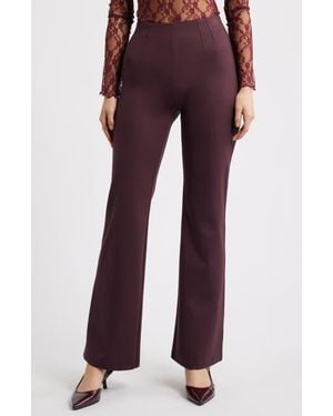 Open Edit High Waist Flare Pants - Red