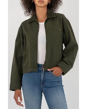 Kut From The Kloth Hudson Zip-Up Cotton Twill Jacket - Green