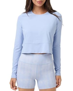 Travis Mathew Moveknit Solstice Crop Long Sleeve T-Shirt - Blue