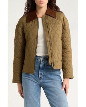 Avec Les Filles Quilted Barn Jacket - Brown