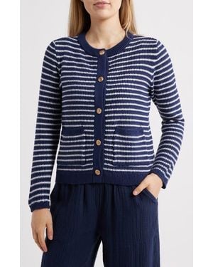 Beach Lunch Lounge Piera Stripe Cardigan - Blue