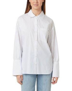 Habitual Oversize Stripe Poplin Button-Up Shirt - White