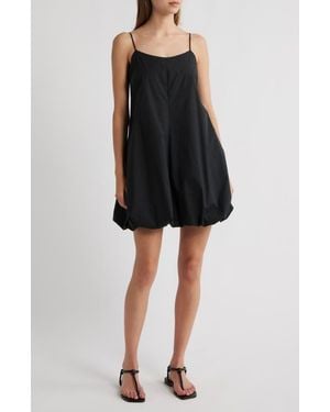 Rails Blanca Bubble Hem Cotton Blend Minidress - Black