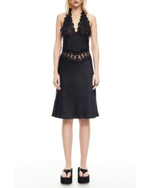 Lioness Solana Lace Inset Halter Dress - Black
