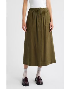 Damson Madder Vika Utility Organic Cotton Midi Skirt - Green